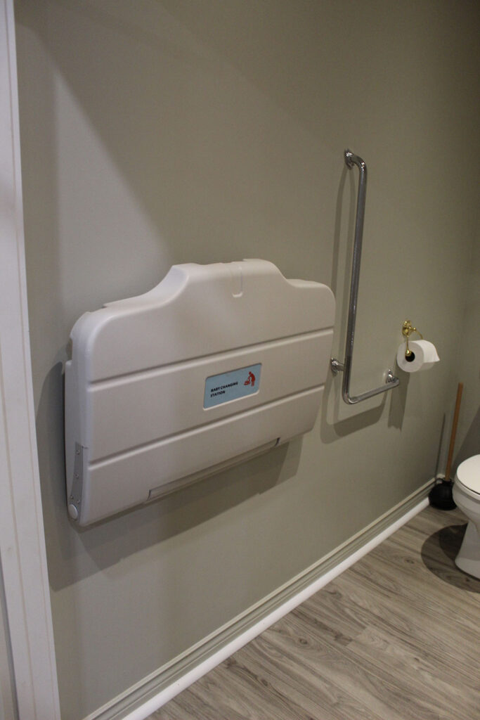 Bathroom with change table