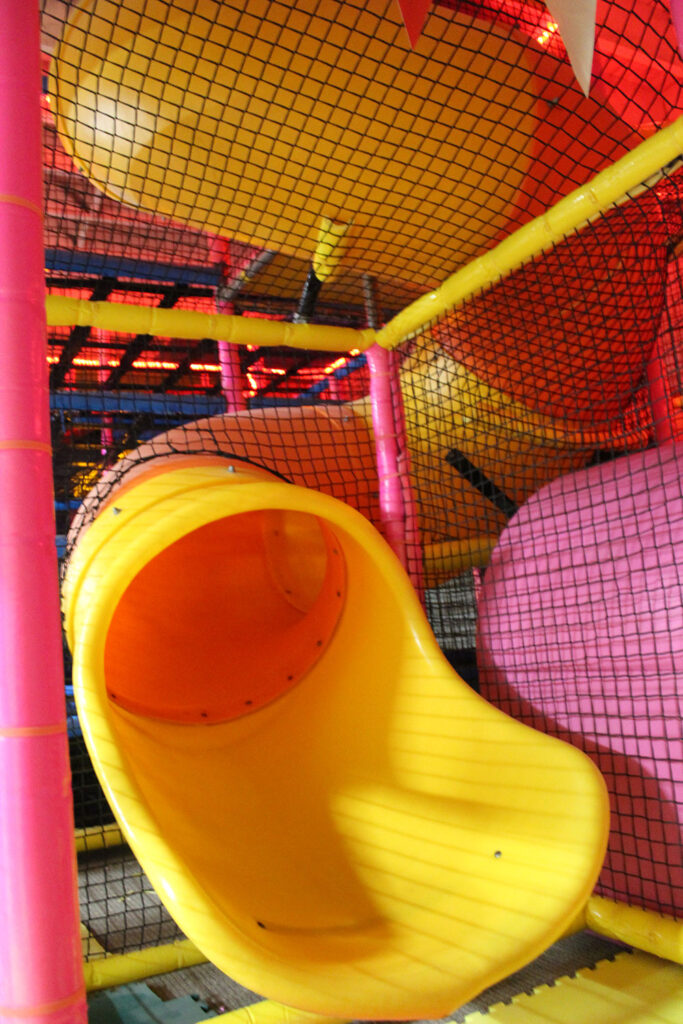 Indoor slide with a twist